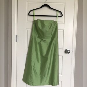 Size 6 Lime Green silk strapless dress by Charsa
